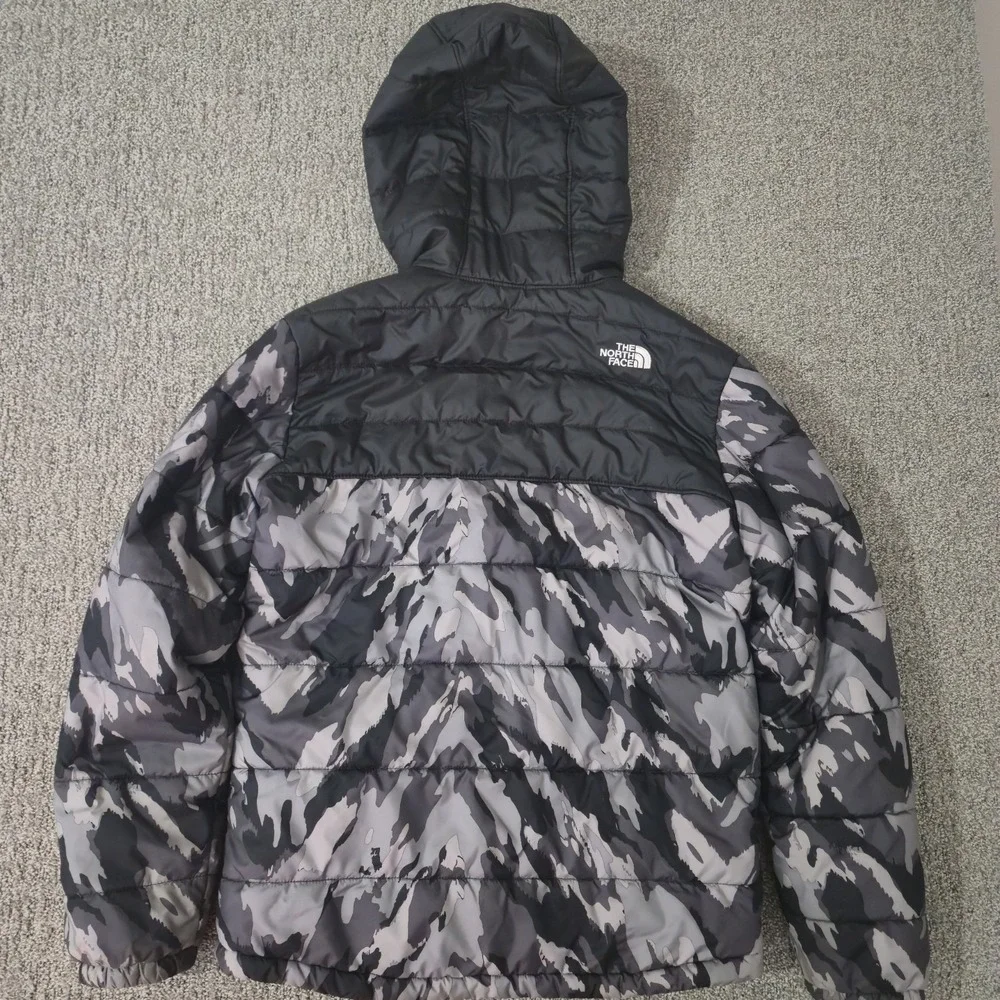 The North Face Boys Camo Reversible Fleece Puffer Jacket Size L (14/16)